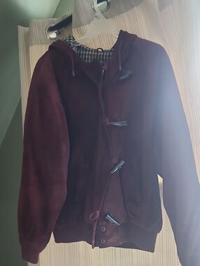 London Fog Burgundy Jacket with Plaid Lining